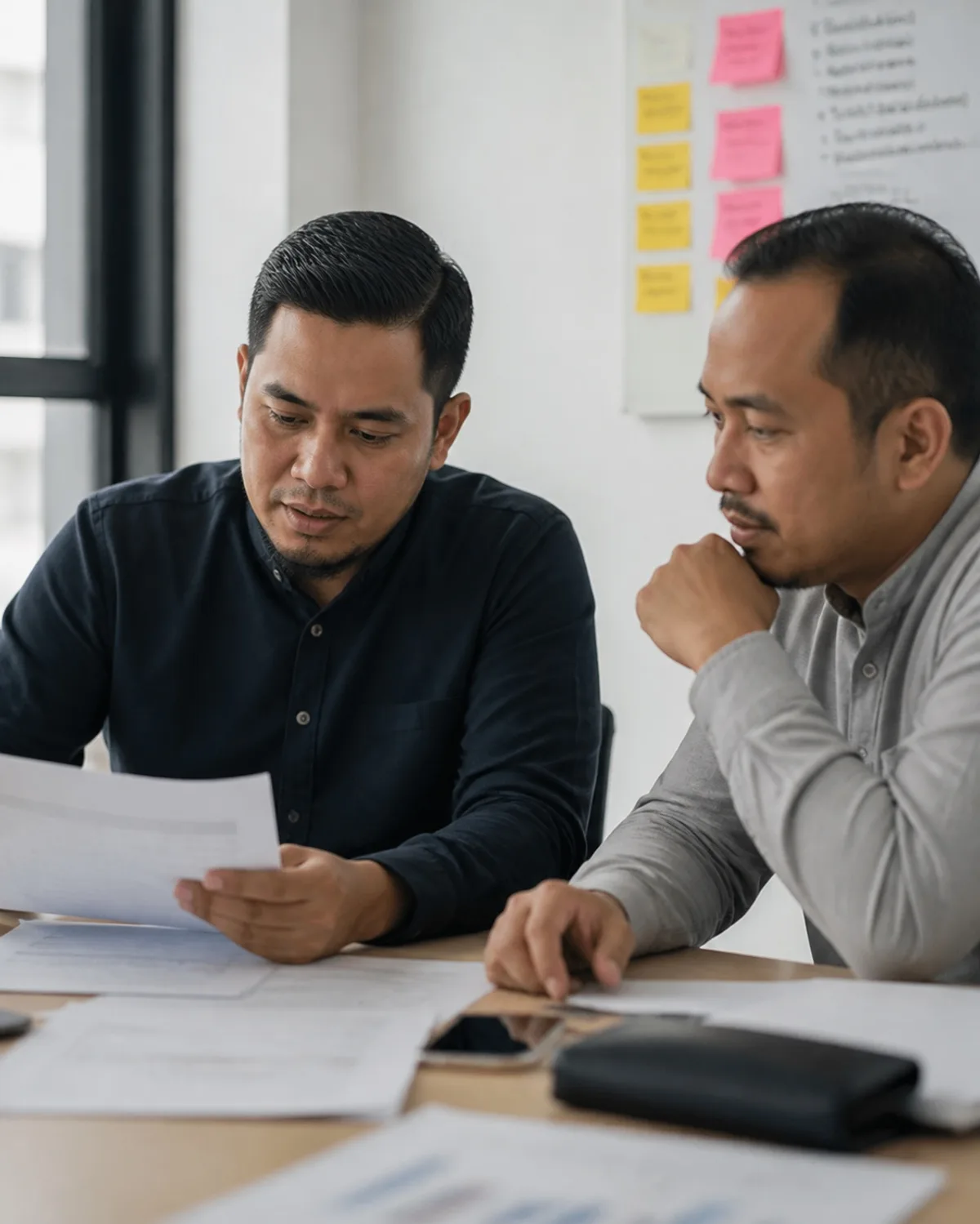 New Sdn Bhd founder reviewing company secretary duties with SSAM.