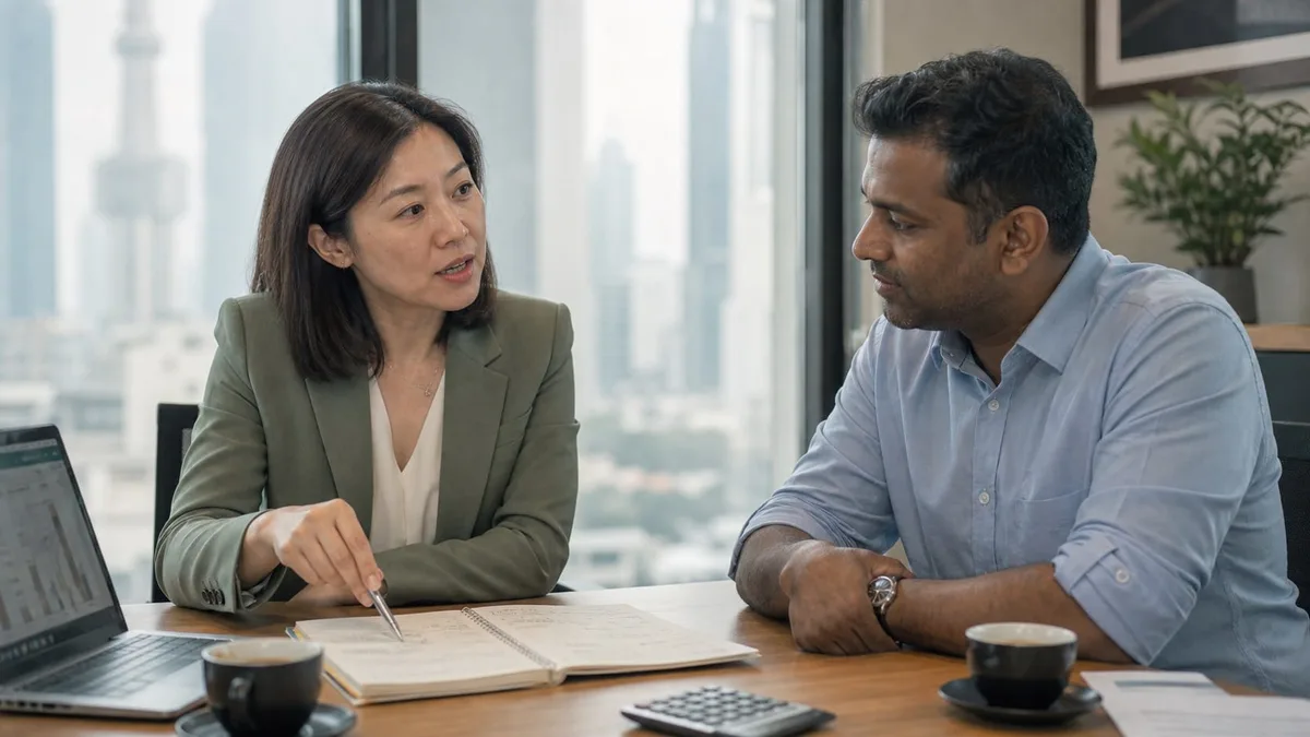 SSAM adviser discussing a tax planning strategy with a Malaysian company director.